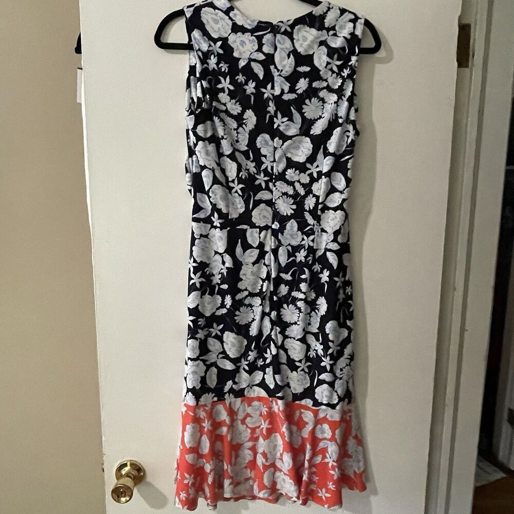 Eliza J Blue White Coral Sheath Dress Size 10 - Picture 2 of 8